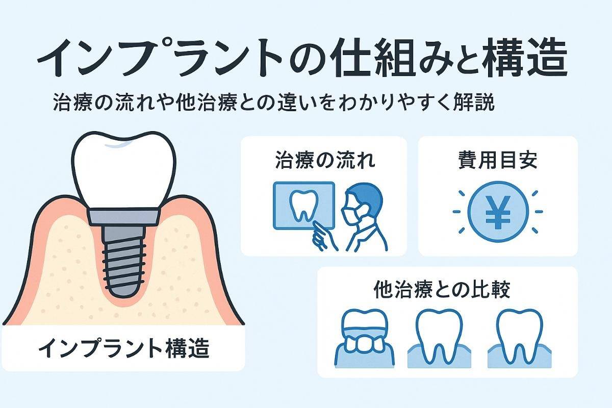 インプラントの仕組みと構造を徹底解説！治療の流れや費用・他治療との違いも紹介