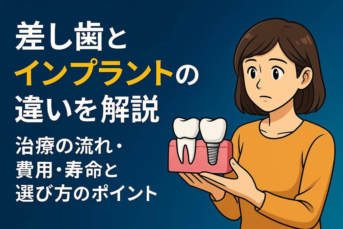 差し歯とインプラントの違いを解説｜治療の流れ・費用・寿命と選び方のポイント