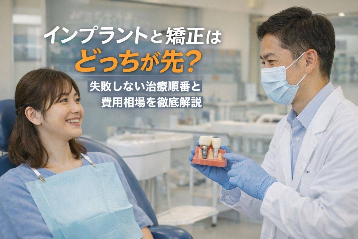 インプラントと矯正はどっちが先?失敗しない治療順番と費用相場を徹底解説